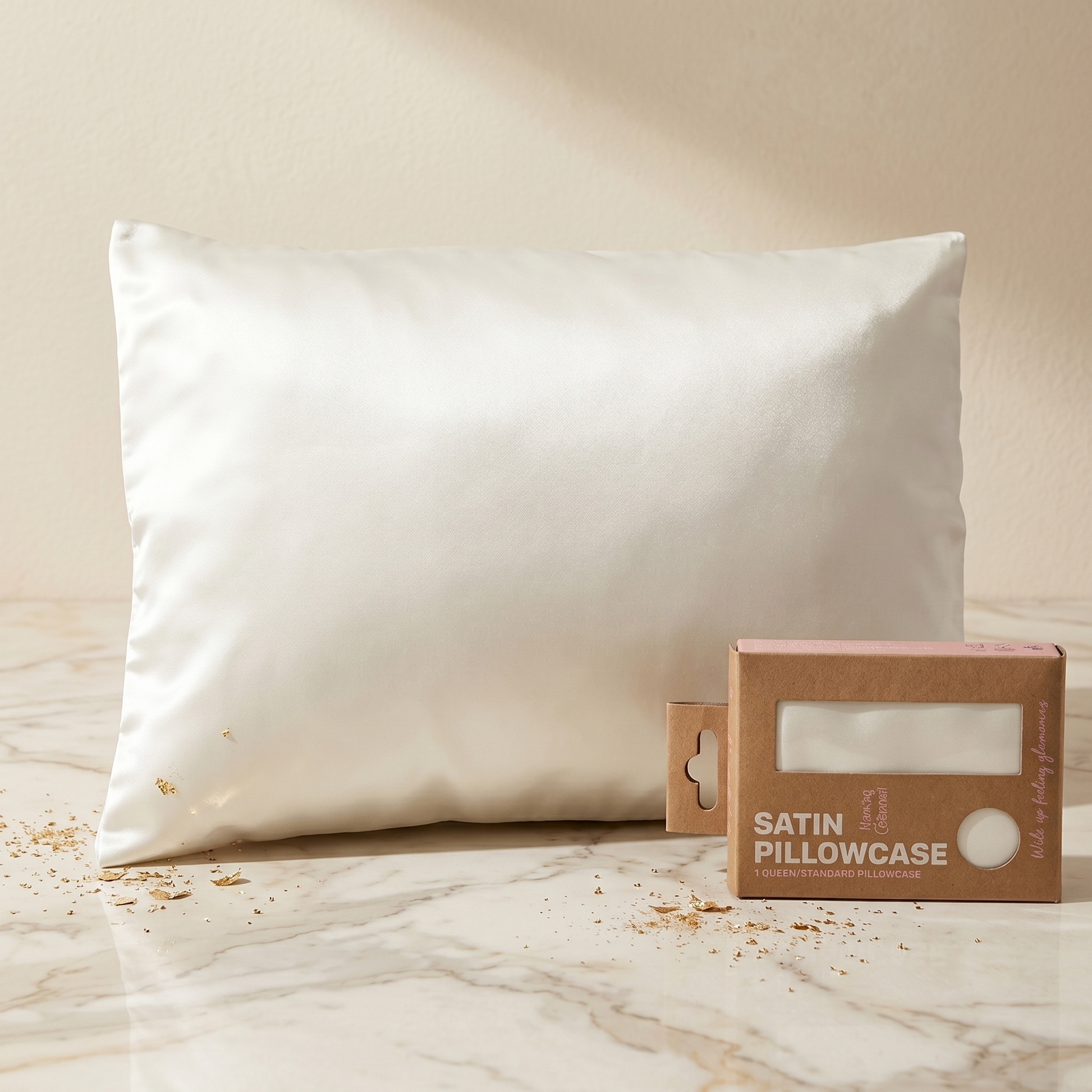 Morning Glamour Satin Pillowcase (Ivory)